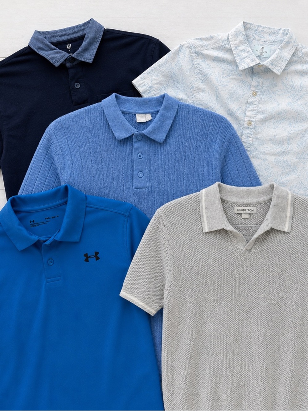 Boys Collared Polo Shirt Lot of 5 Size L 10/12 Under Armour GAP Nordstrom